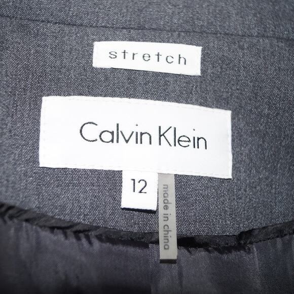 Calvin Klein Stretch Blazer Two Button Career Basic Shoulder Padding Size 12 - Picture 4 of 7
